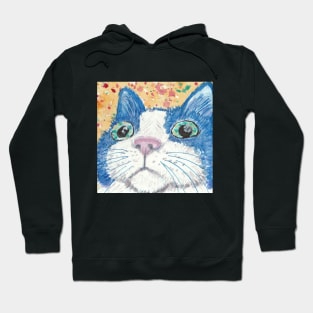 Cute blue cat face Hoodie